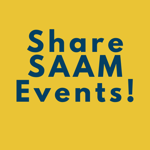 Yellow box that says "Share SAAM Events"